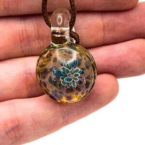 Sea Flower – Handmade Borosilicate Glass Pendant – Gothic Curiosity Accessory